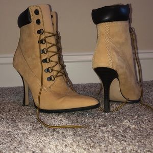 Tan, Heeled, Laceup, Steve Madden Boots, 7